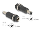 Delock Adapter DC 5,5 x 2,1 mm Buchse zu DC 5,5 x 2,5 mm Stecker