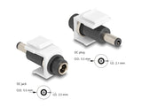 Delock Keystone Modul DC 5,5 x 2,5 mm Buchse zu DC 5,5 x 2,1 mm Stecker weiß