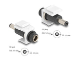 Delock Keystone Modul DC 5,5 x 2,5 mm Buchse zu DC 5,5 x 2,5 mm Stecker weiß