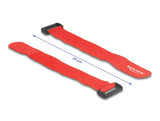 Delock Klett-Kabelbinder mit Schlaufe L 190 x B 25 mm rot 5 Stück