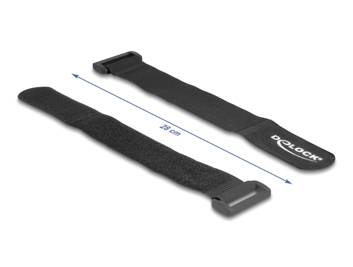Delock Klett-Kabelbinder mit Schlaufe L 280 x B 38 mm schwarz 3 Stück