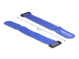 Delock Klett-Kabelbinder mit Schlaufe L 280 x B 38 mm blau 3 Stück