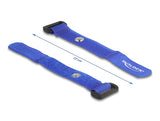 Delock Klett-Kabelbinder mit Schlaufe und Befestigungsöse L 150 x B 20 mm blau 5 Stück