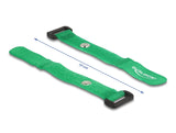 Delock Klett-Kabelbinder mit Schlaufe und Befestigungsöse L 150 x B 20 mm grün 5 Stück
