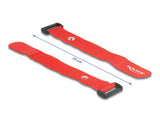 Delock Klett-Kabelbinder mit Schlaufe und Befestigungsöse L 190 x B 25 mm rot 5 Stück
