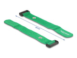 Delock Klett-Kabelbinder mit Schlaufe und Befestigungsöse L 190 x B 25 mm grün 5 Stück