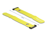Delock Klett-Kabelbinder mit Schlaufe und Befestigungsöse L 280 x B 38 mm gelb 3 Stück