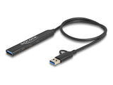 Delock 4 Port Slim USB Hub mit USB Type-C™ oder USB Typ-A zu 3 x USB 5 Gbps USB Type-C™ + 1 x USB 5 Gbps Typ-A