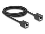 Delock Netzwerk Verlängerungskabel Kupplung RJ45 Buchse zu RJ45 Buchse Cat.6A S/FTP 2 m schwarz