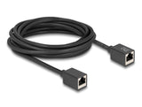 Delock Netzwerk Verlängerungskabel Kupplung RJ45 Buchse zu RJ45 Buchse Cat.6A S/FTP 5 m schwarz