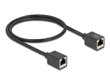 Delock Netzwerk Verlängerungskabel Kupplung RJ45 Buchse zu RJ45 Buchse Cat.6A S/FTP 0,5 m schwarz
