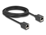 Delock Netzwerk Verlängerungskabel Kupplung RJ45 Buchse zu RJ45 Buchse Cat.6A S/FTP 3 m schwarz