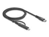Delock USB Kabel 2 in 1 USB Type-C™ zu USB Type-C™ / Lightning™ für iPhone™ und iPad™ 1 m MFi 60 W