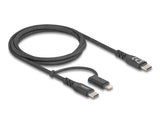 Delock USB Kabel 2 in 1 USB Type-C™ zu USB Type-C™ / Lightning™ für iPhone™ und iPad™ 1 m MFi 60 W