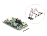 Delock Mini PCIe I/O PCIe full size 2 x Seriell RS-232 mit Spannungsversorgung 5 V / 12 V