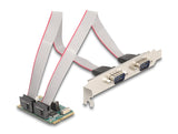Delock Mini PCIe I/O PCIe full size 2 x Seriell RS-232 mit Spannungsversorgung 5 V / 12 V