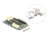 Delock Mini PCIe I/O PCIe full size 4 x Seriell RS-232, 1 x Parallel