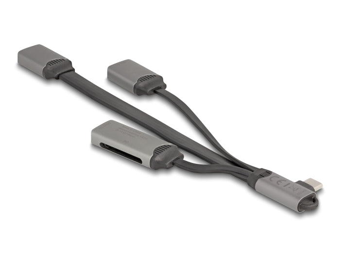 Delock 2 Port USB Hub inklusive SD und Micro SD Card Reader mit USB Type-C™ Anschluss