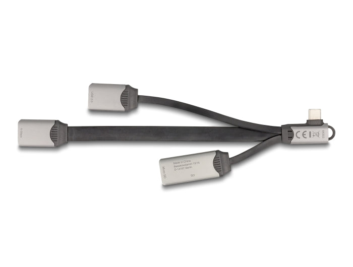 Delock 2 Port USB Hub inklusive SD und Micro SD Card Reader mit USB Type-C™ Anschluss