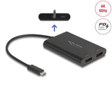 Delock Adapter USB Type-C™ zu 2 x DisplayPort 4K 60 Hz mit DisplayLink® Grafik und USB PD
