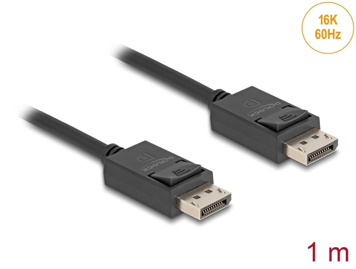 Delock DisplayPort Kabel 16K 60 Hz 80 Gbps 1 m