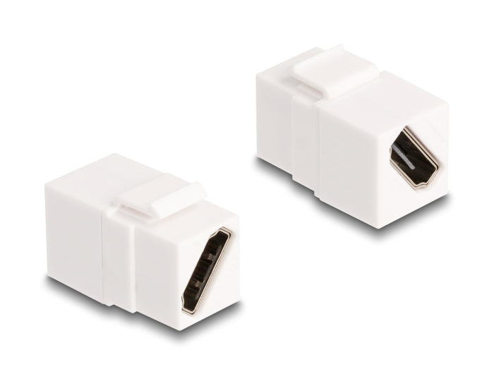 Delock Keystone Modul HDMI Buchse zu Buchse diagonal 8K 60 Hz weiß