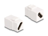 Delock Keystone Modul HDMI Buchse zu Buchse diagonal 8K 60 Hz weiß