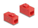 Delock Keystone Modul RJ45 Buchse zu RJ45 Buchse Cat.6A UTP rot