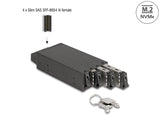 Delock Slim Bay Wechselrahmen für 4 x M.2 NVMe SSD mit Slim SAS SFF-8654 Anschluss