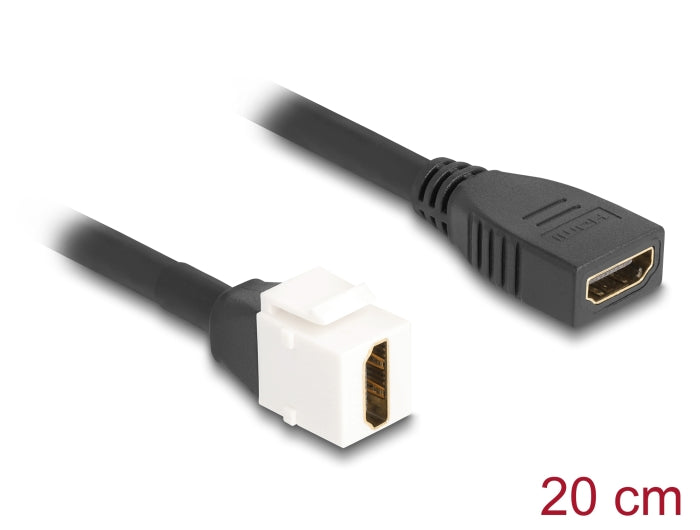 Delock Keystone Modul Kabel HDMI Buchse zu Buchse 8K 60 Hz 20 cm schwarz