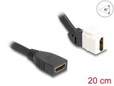 Delock Keystone Modul Kabel HDMI Buchse zu Buchse 45° gewinkelt 8K 60 Hz 20 cm schwarz