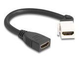 Delock Keystone Modul Kabel HDMI Buchse zu Buchse 45° gewinkelt 8K 60 Hz 20 cm schwarz