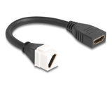 Delock Keystone Modul Kabel HDMI Buchse zu Buchse diagonal 8K 60 Hz 20 cm schwarz
