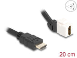 Delock Keystone Modul Kabel HDMI Stecker zu Buchse 45° gewinkelt 8K 60 Hz 20 cm schwarz