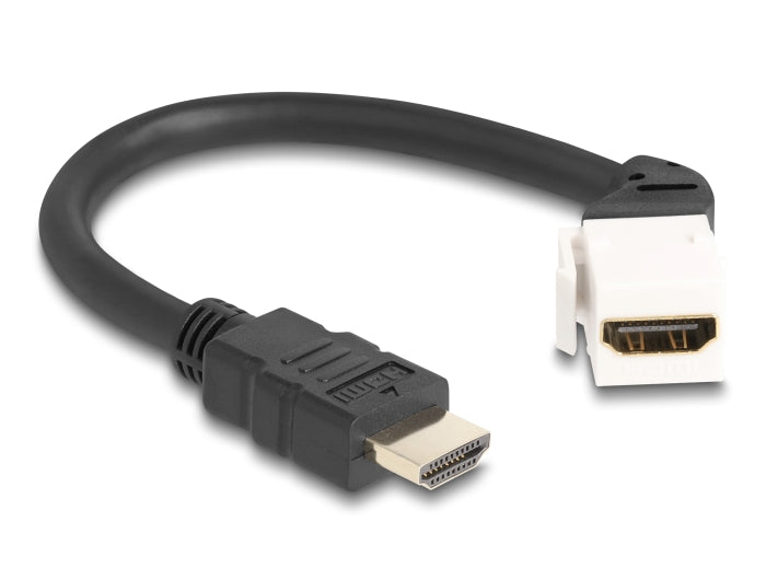 Delock Keystone Modul Kabel HDMI Stecker zu Buchse 45° gewinkelt 8K 60 Hz 20 cm schwarz