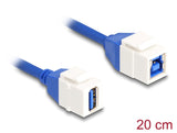 Delock Keystone Modul Kabel USB 5 Gbps Typ-A Buchse zu USB Typ-B Buchse 20 cm blau