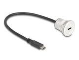 Delock USB 10 Gbps Type-C™ Einbaubuchse mit Kabelpeitsche Stecker 30 cm Aluminium
