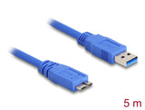 Delock USB 5 Gbps Kabel Typ-A Stecker zu Typ Micro-B Stecker 5 m blau