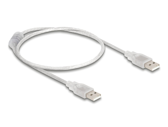 Delock Kabel USB 2.0 Typ-A Stecker > USB 2.0 Typ-A Stecker 0,5 m transparent