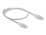 Delock Kabel USB 2.0 Typ-A Stecker > USB 2.0 Typ-A Stecker 0,5 m transparent