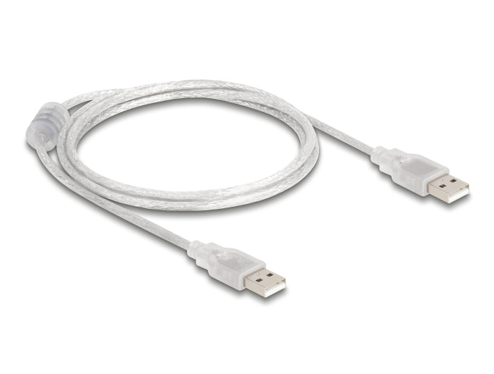 Delock Kabel USB 2.0 Typ-A Stecker > USB 2.0 Typ-A Stecker 1 m transparent