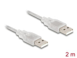 Delock Kabel USB 2.0 Typ-A Stecker > USB 2.0 Typ-A Stecker 2 m transparent