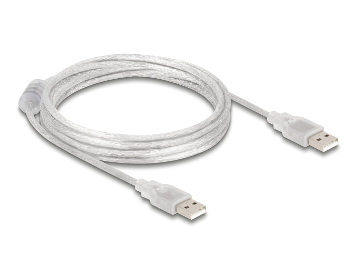 Delock Kabel USB 2.0 Typ-A Stecker > USB 2.0 Typ-A Stecker 3 m transparent