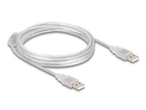 Delock Kabel USB 2.0 Typ-A Stecker > USB 2.0 Typ-A Stecker 3 m transparent