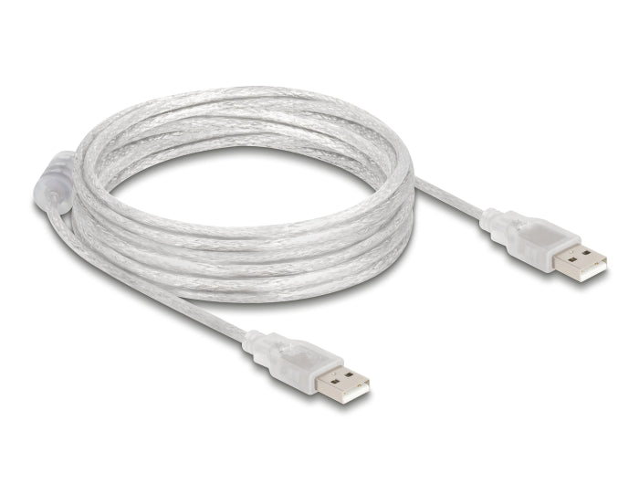 Delock Kabel USB 2.0 Typ-A Stecker > USB 2.0 Typ-A Stecker 5 m transparent