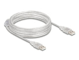 Delock Kabel USB 2.0 Typ-A Stecker > USB 2.0 Typ-A Stecker 5 m transparent