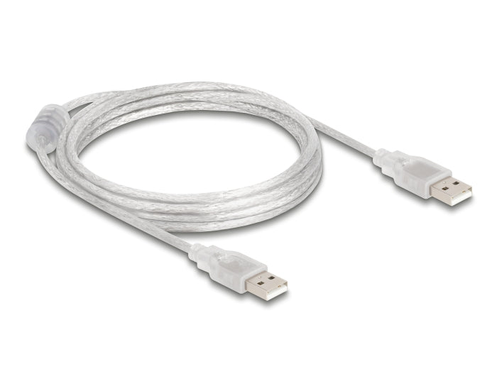 Delock Kabel USB 2.0 Typ-A Stecker > USB 2.0 Typ-A Stecker 2 m transparent