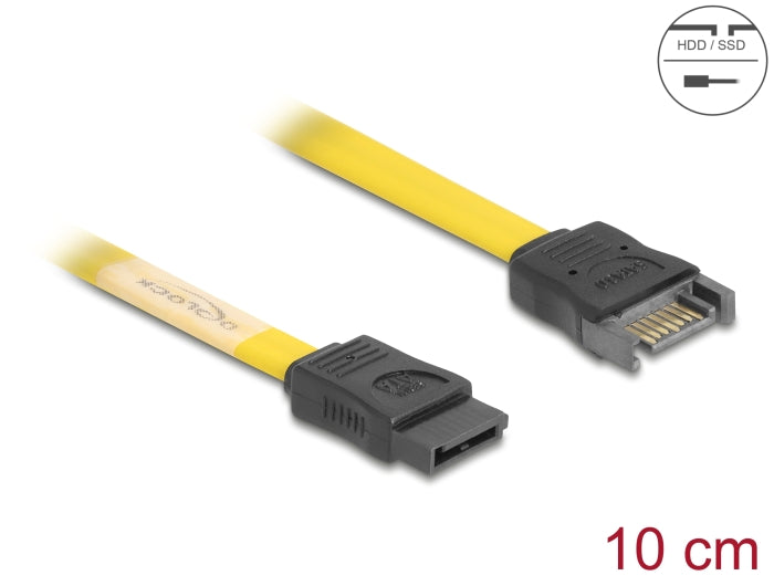Delock SATA 6 Gb/s Verlängerungskabel 10 cm gelb