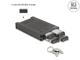 Delock 3.5″ Wechselrahmen für 4 x M.2 NVMe SSD mit Slim SAS SFF-8654 Anschluss