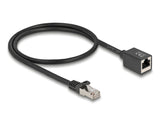 Delock Netzwerk Verlängerungskabel RJ45 Stecker zu RJ45 Buchse Cat.6A S/FTP 0,5 m schwarz